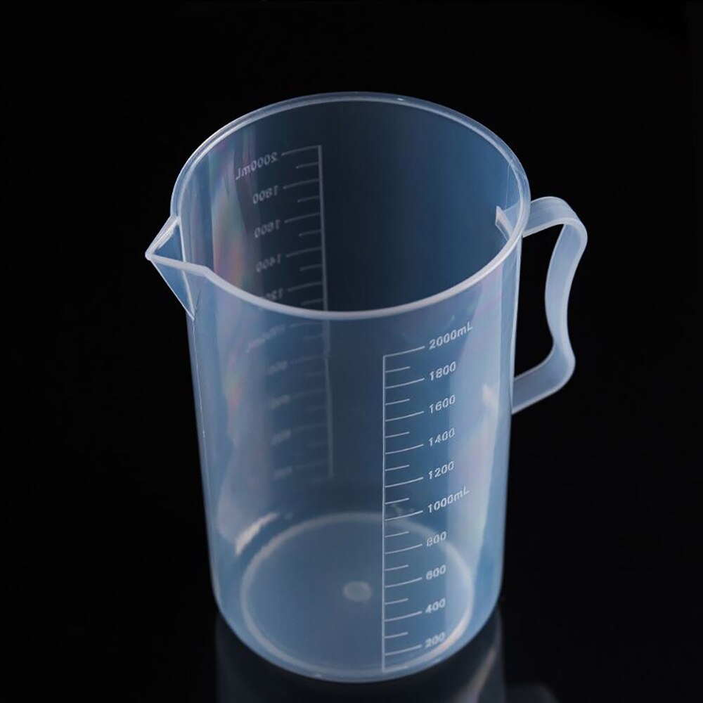 Taza medidora transparente de plástico 1000/2000/3000/5000ml capacidad líquido hidropónico fácil cómodo de medir: 2000ml