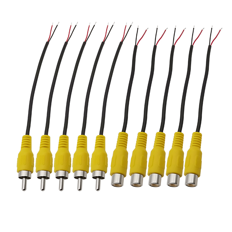 RCA Male Plugs / Female Socket Adapter Audio Video AV RCA Plug Jack Extension Wire Cable Connector For Video Camera DIY 15CM: Silver