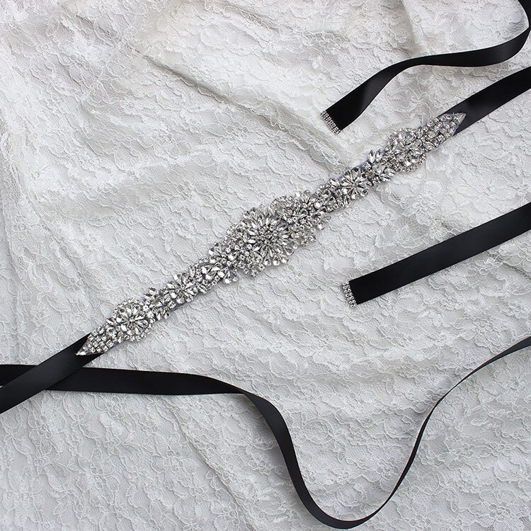 Stil rhinestone bryllup bånd bælte tilbehør brud brudepige brude sashes bælter til brudekjole på lager