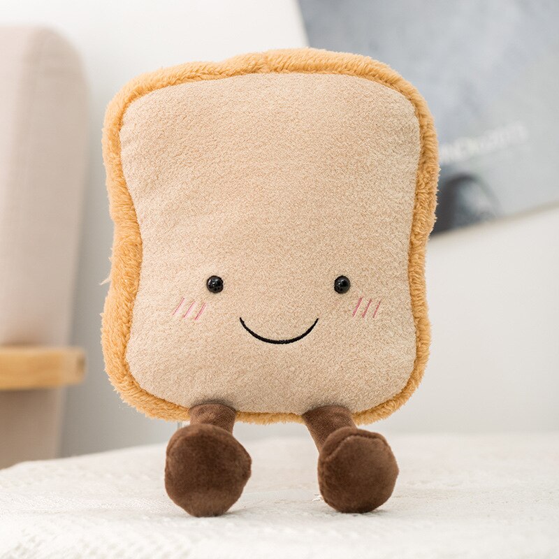 Jouet à mâcher en peluche pour chien, Croissant de Toast, interactif, mignon, résistant aux morsures, molaires, petit et grand gabarit