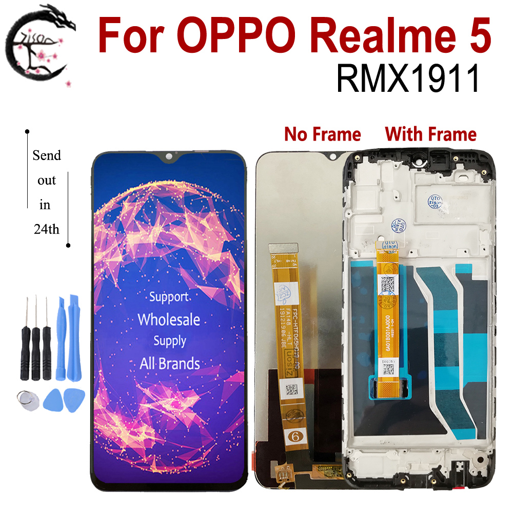 Realme 5 LCD Display Ersatz - 6.5" IPS Bildschirm mit Rahmen - Touch Digitizer Einheit