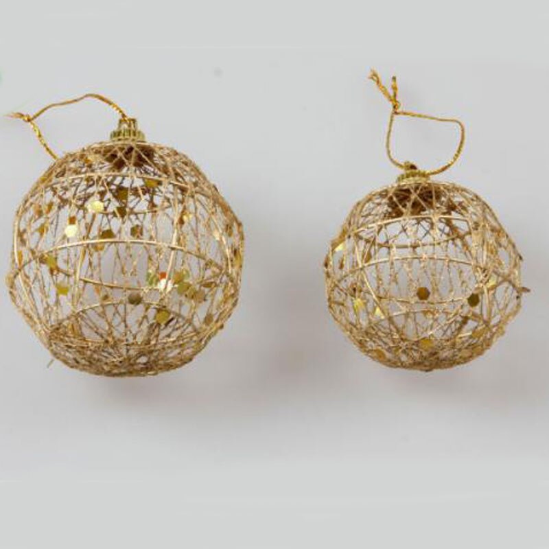 6 stk/parti 5cm 6cm jule juletræ guldkugle hængende fest år ornament dekoration vedhæng levering