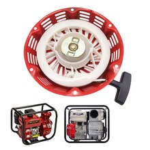 Pull Start Recoil Starter Assembly For Honda GX340 GX390 GX610 GX620 Red Lawn Mower Starter Replacement 28400-ZE3-W01 (ZA)