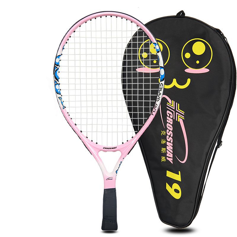 Tennisracket Geïntegreerde Racket Carbon Sport Rackets Speciaal Voor Kinderen Sterke Schokabsorptie Prestaties Duurzaam: PINK