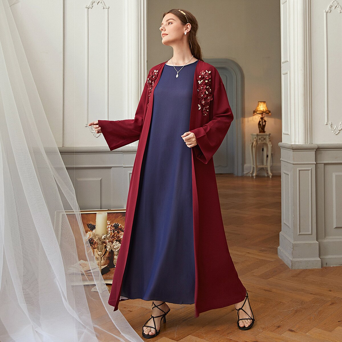Abaya Kimono muzułmański sweter hidżab sukienka turecki islamska odzież Abayas dla kobiet Kaftan dubaj Kaftan Oman szata Djelaba Femme