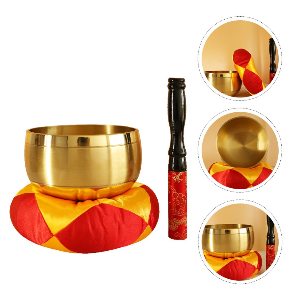 1 Set Sound Bowl Singing Bowl Meditation Spiritual Bowl with Stick