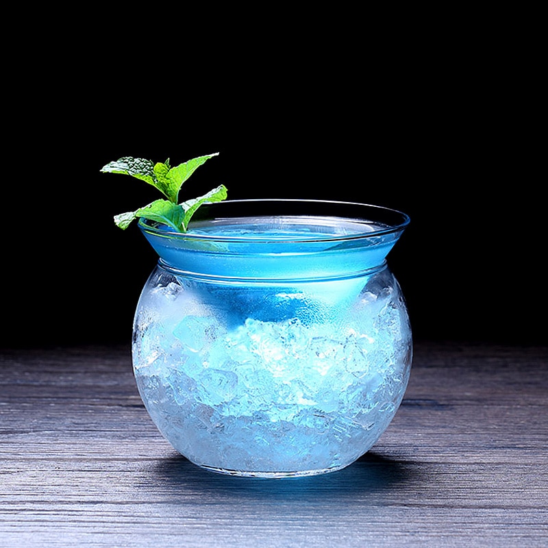 Verre Martini à Cocktail moléculaire, Triangle avec Base en verre glacé, boule ronde créative