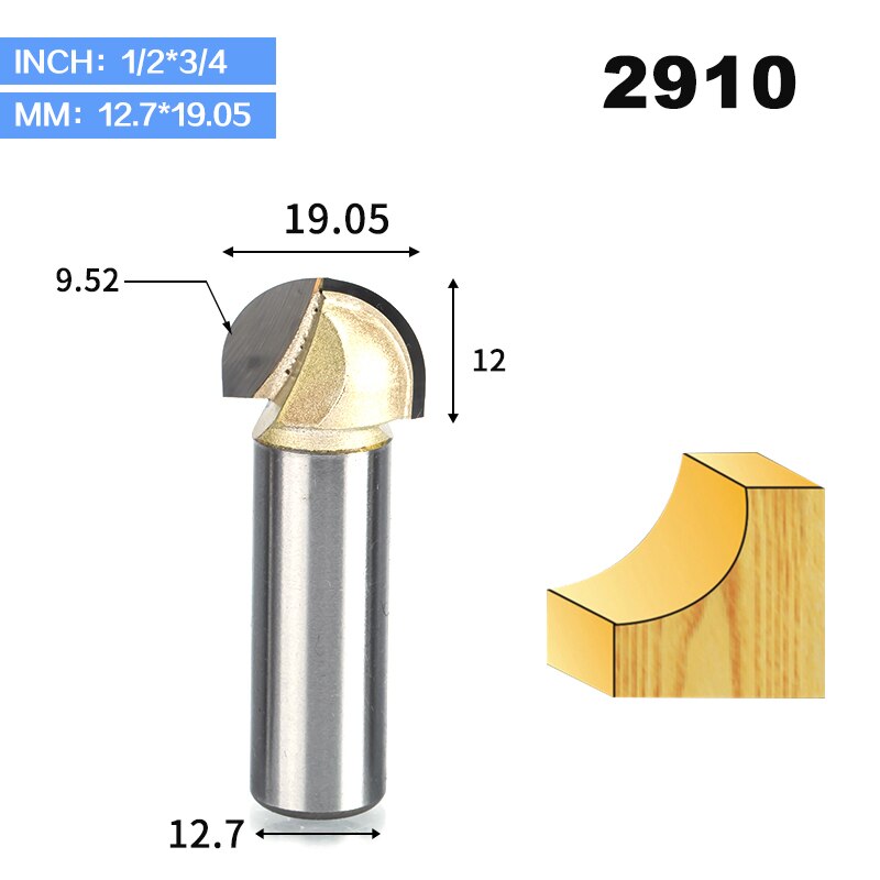 HUHAO 1pcs 6/8mm Shank Double Edging Router Bits for Wood Cove Box Bit CNC Milling Cutter Carbide Woodworking Tools: 2910