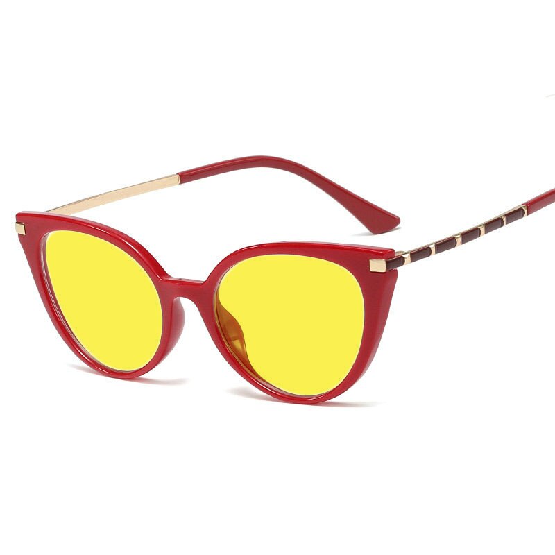 Computer Glasses Men Blue Light Blocking Anti Blue Rays Gaming for Gamer Prescription Optical Night Vision Yellow Women FML: red