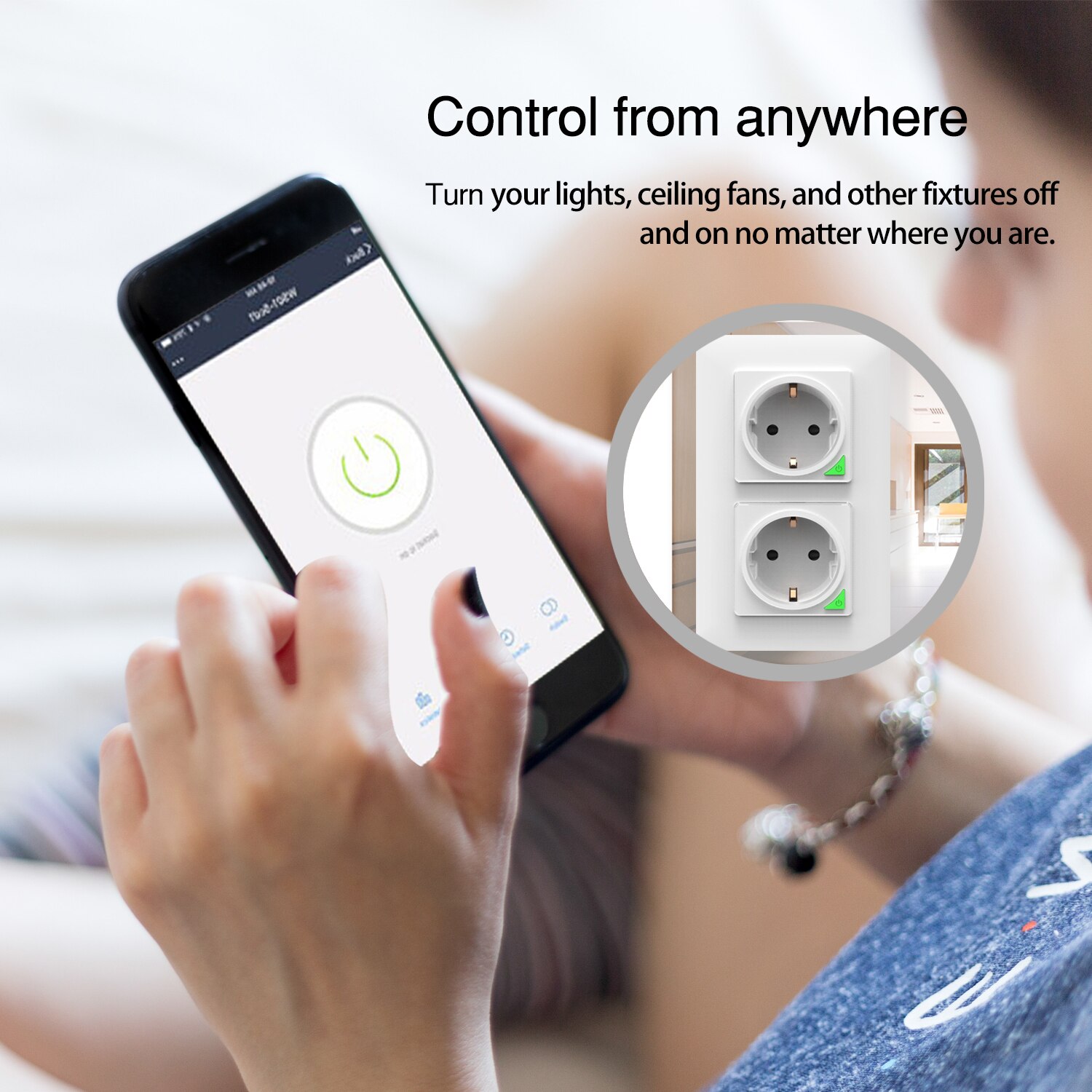 WiFi Smart Socket EU DE Verwijderbare Afneembare van Wandplaat Smart Leven Tuya App Controle Werkt met Alexa Echo Google thuis