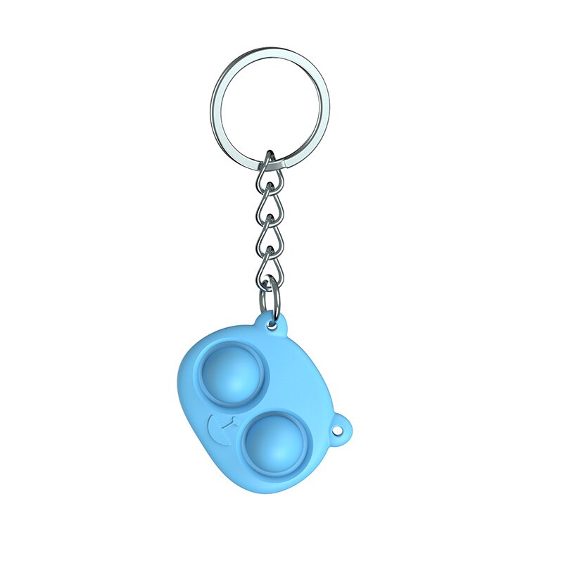 1 stücke Nette Bär Silikon Einfache Grübchen Zappeln Spielzeug freundlicher betonen Linderung Sensorischen Spielzeug Erwachsene Dekompression kippen Keychain Art: Blau