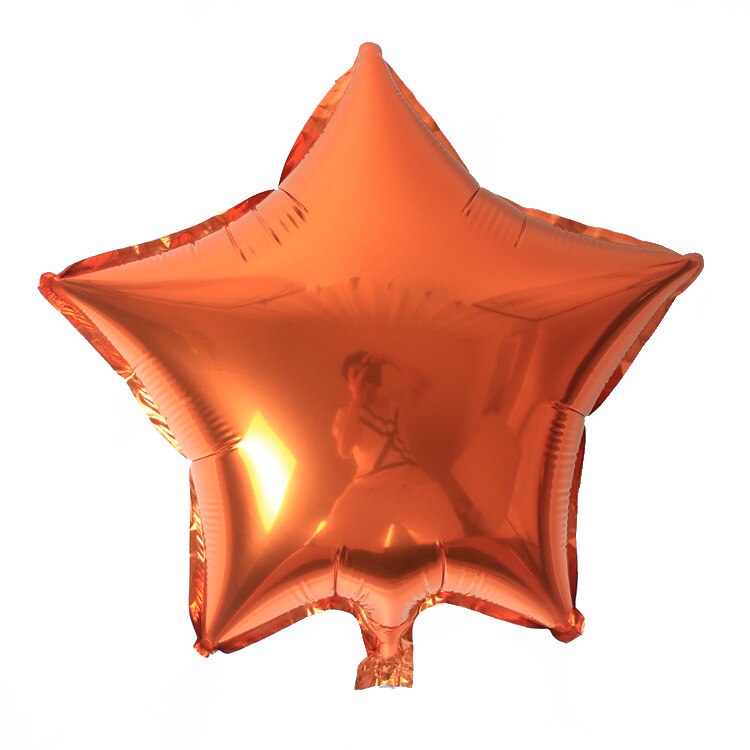 Sorte femvinklede aluminiumsballoner 18 tommer hvide hjerteformede folie ballonfest bryllupsdekorationbørn: Orange stjerne
