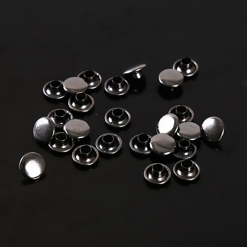 Garment Rivets Antique Silver Iron 50 Sets Of Double-Sided Rivets With Pure Copper Riveting Set DIY Apparel Sewing Fabric: silver black