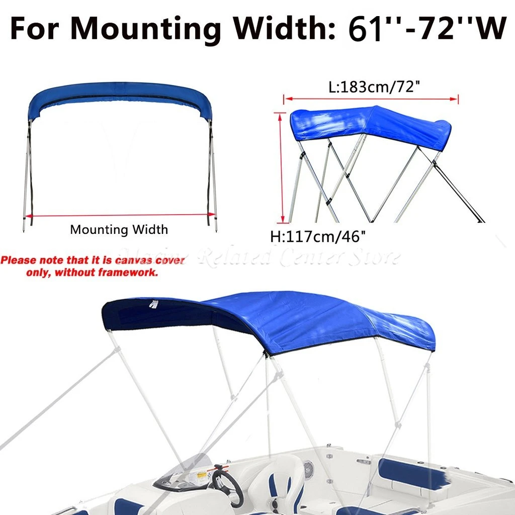 3-BOGEN-Bimini-Stiefelüberzug oben, 600D, wasserdicht, UV-Schutz, Bootsabdeckung, ohne Rahmen, staubdichte Marine-Abdeckung, Bootszubehör: Silber