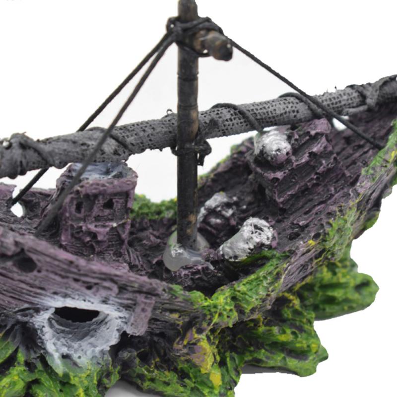 Decoración Para tanque de peces, barco pirata, decoración de barco de resina, decoraciones de acuario, accesorios