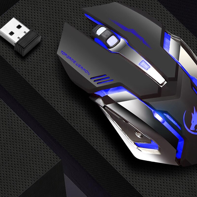 WARWOLF Mechanical Mouse Wireless Gaming Mouse Silent LED Backlit USB Optical Ergonomic Mouse