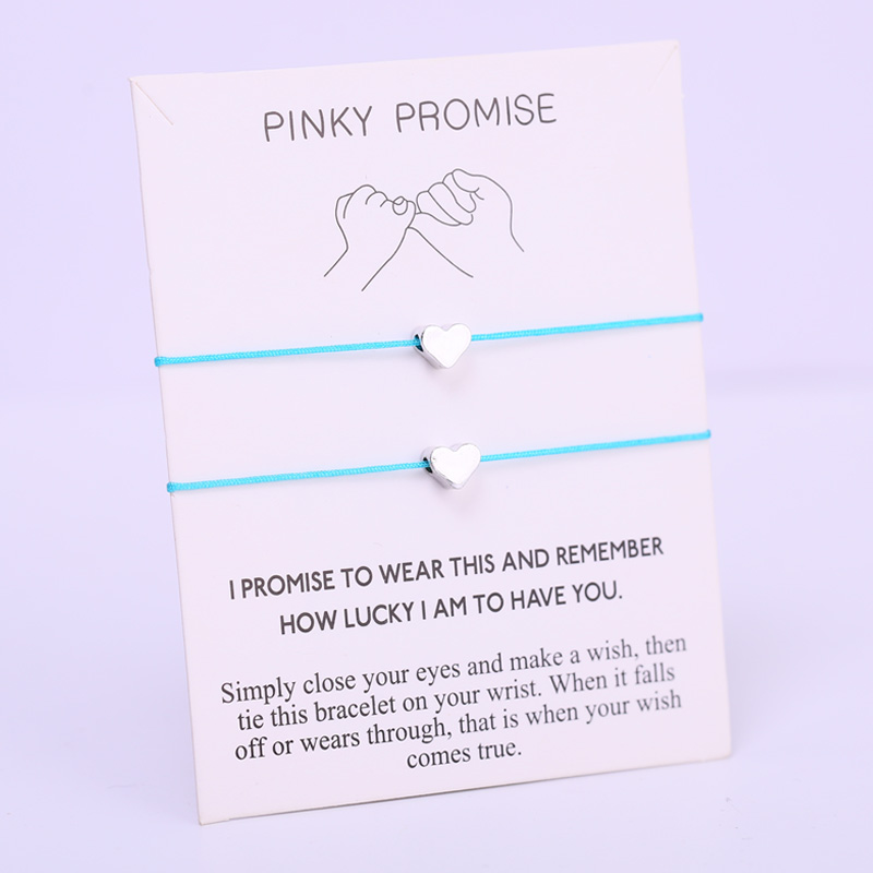 (EEN SET) Hart Pinky Promise Verstelbare Armbanden Beste Vrienden Lover Vrouwen Meisje Paar Mode-sieraden