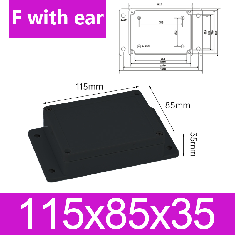 ABS Waterproof Box Housing Electronic Safe Case Plastic Boxes Black Wire Junction Box Plastic Organizer IP67 Waterproof Enclosur: PURPLE