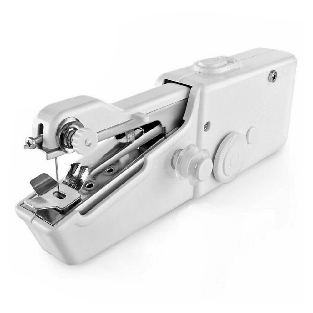 Portable Handheld Sewing Machine Mini Stitch Sew Needlework Cordless Clothes Fabrics Electric Sewing Machine: White