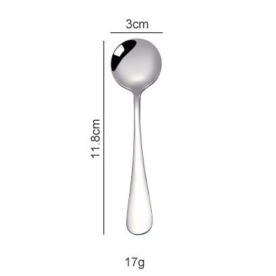 Thick stainless steel spoon High-end western tableware main round spoon Dessert spoon factory direct cute spoon: 11.8cm