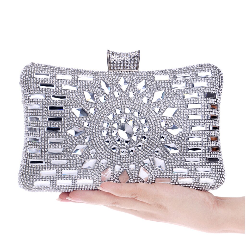 OCARDIAN-Sacos De Noite De Diamantes Pérolas de Strass Casamento Frisado Bolsa das Mulheres Embreagem Bolsas Carteiras Clutch Bag bolsa 6J19: Silver 