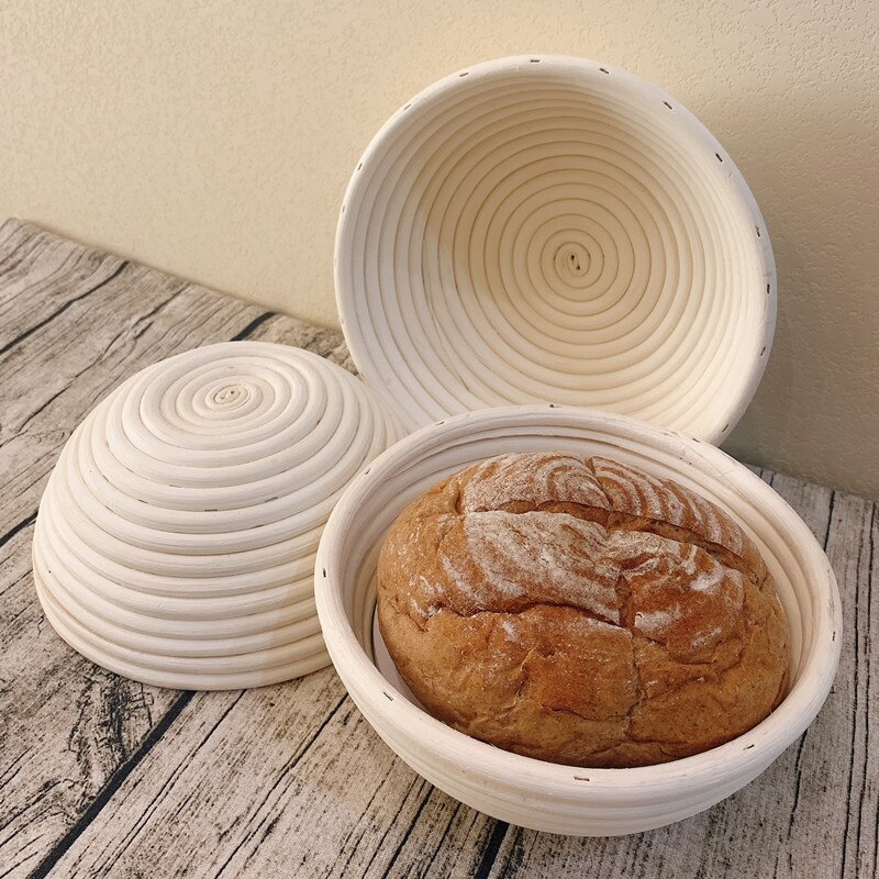 Håndlavet brød banneton kurv rund/oval rattan kurv brød buet kniv dej benny brød