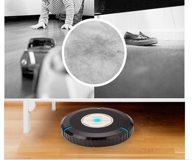 Hem bilrenare robot mikrofiber smart robotmopp golvhörn dammrenare sopmaskin dammsugare 2 färger