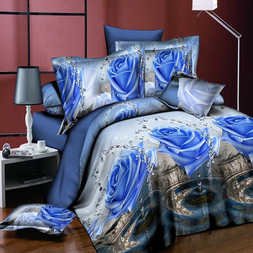 18 Stijlen Wit Rode Bloem 3D Beddengoed Set van Dekbedovertrek Kussensloop Set Bed Kleding Dekbedden Cover Queen Twin geen Quilt