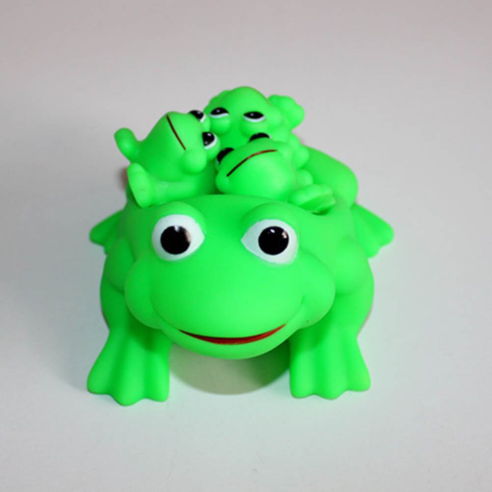 Jouet de bain flottant pour bébé, 4 pièces/lot, grenouille, eau de bain, son de pression, couinant