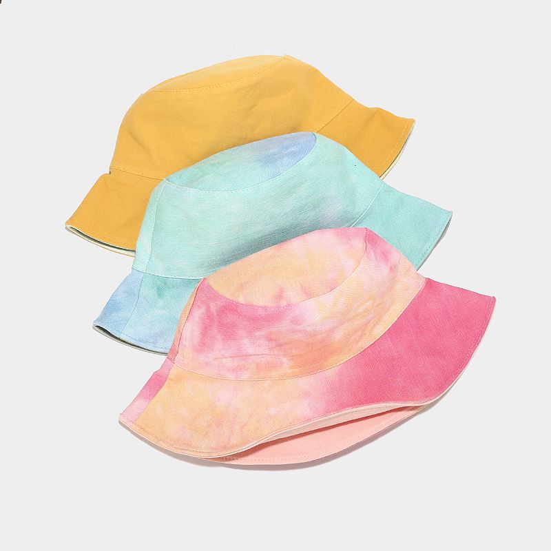 Multi-color tie dye buket hat for women Sun protection caps for ladies Girls floppy bucket Caps printing Hip Hop Hats