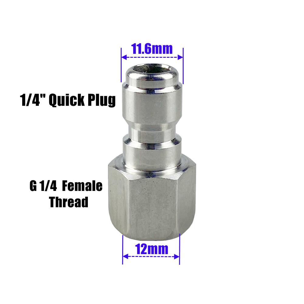 Brass 1/4" Quick Plug &amp; Disconnect Adaptor Pressure Washer Hydraulic Couplers Nozzle Connector For Garden Irrigation Washing