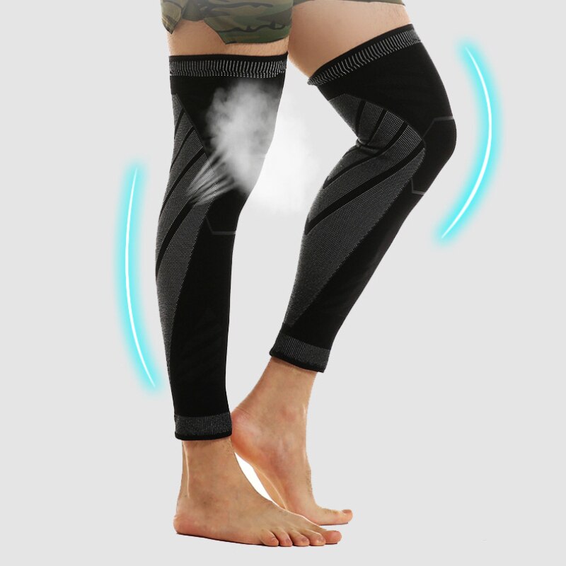 Anti-Slip lengthen Knee Pad Long Leg Sleeve Bandage Compression Knee Brace Elastic Knee Protector Sports Warmth Leg Support