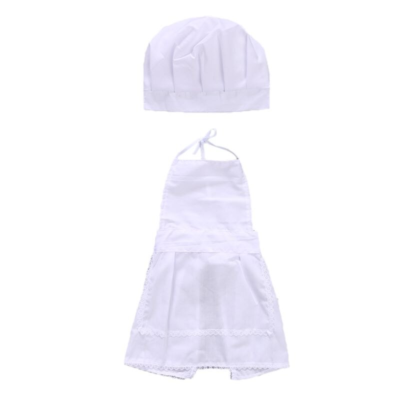 Mignon -né infantile chapeau tablier bébé cuisinier Costume blanc Photos photographie accessoire R9JE