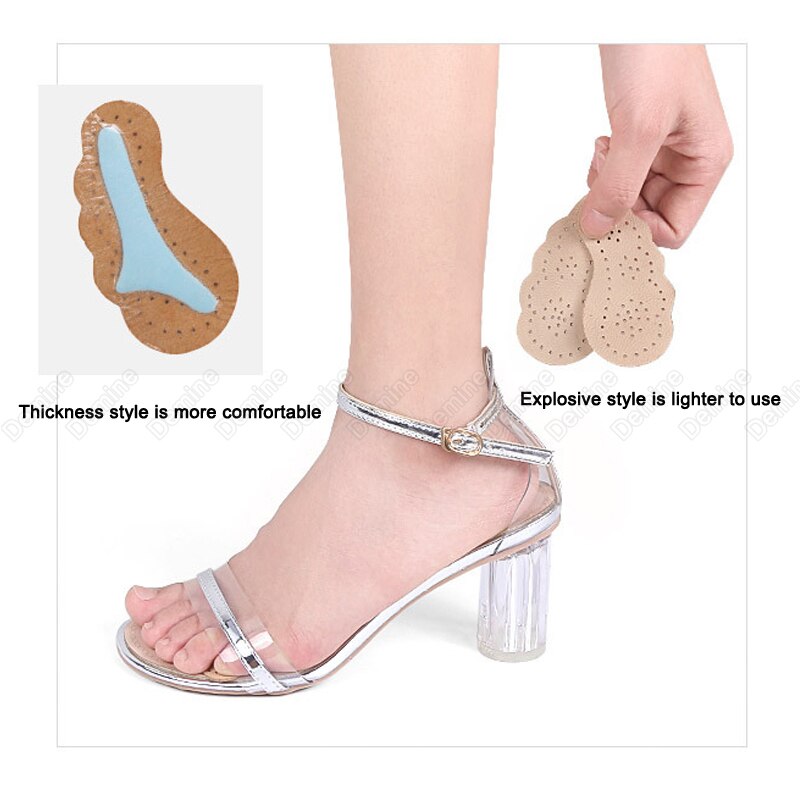 Almohadillas para el antepié para mujer, sandalias, accesorios de tacones altos, antideslizantes, plantillas de Gel de pegatinas, almohadillas para los pies, 3 pares