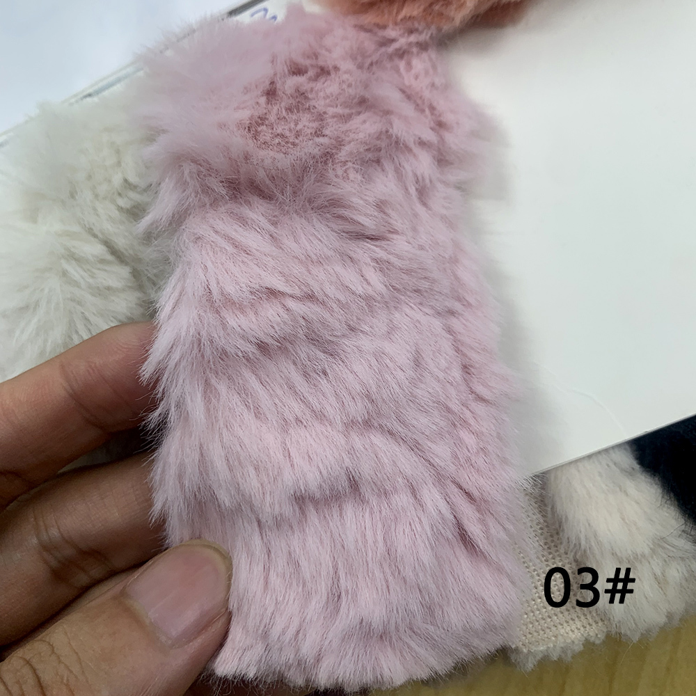 Embossed Microfiber 100% Polyester Fabric Rabbit Faux Fur Fleece Fabric For Cotton Doll Hair Plush Toy 25x45cm: ROSE RED