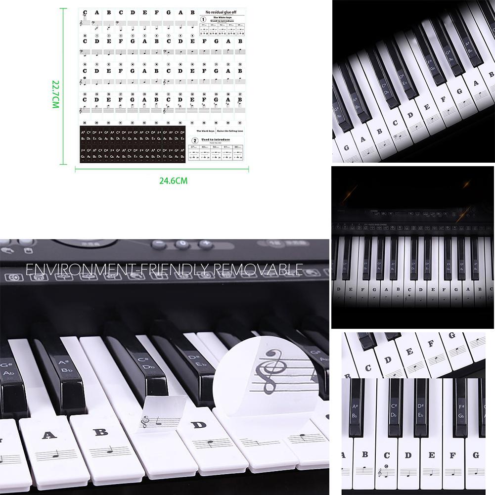 Transparent detachable music decal notes piano key... – Grandado