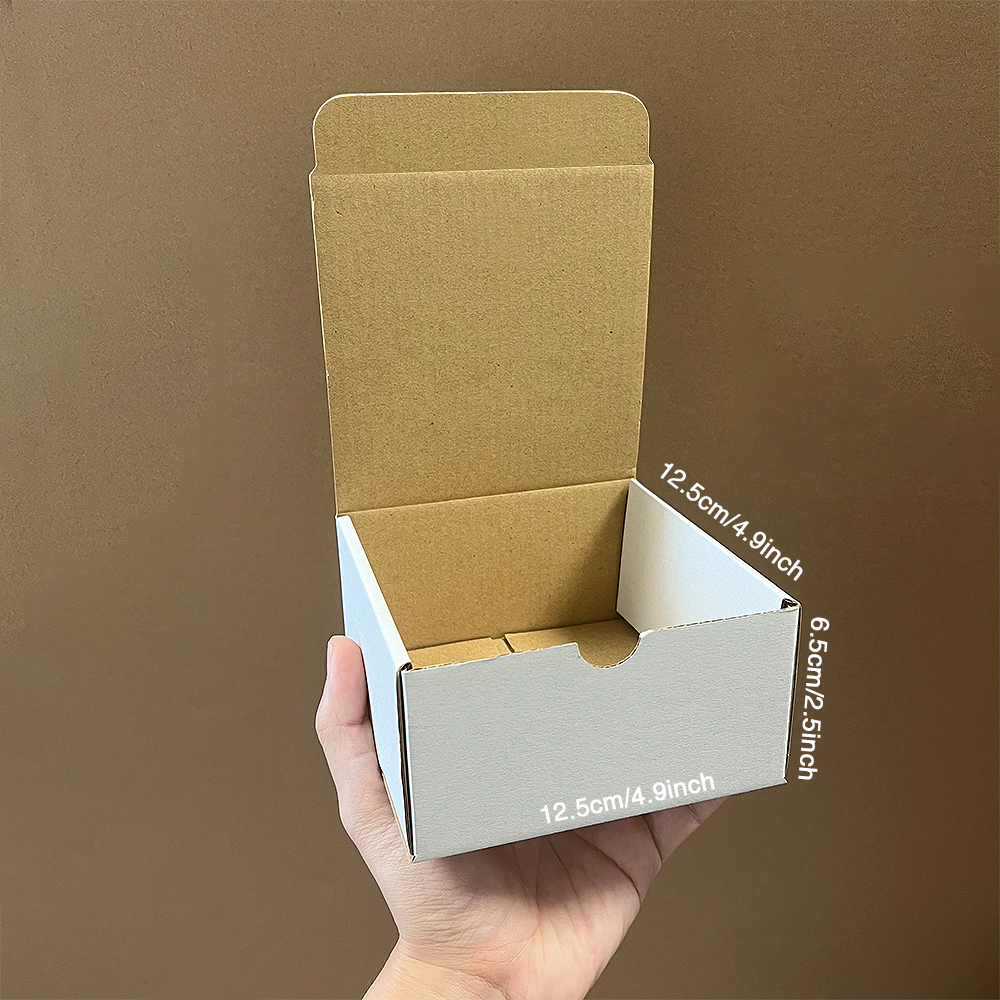 Boîte d'emballage en papier ondulé pliable blanc, 10 pièces/lot, boîte en Carton de mariage pour petites entreprises, boîte de rangement d'emballage, boîte de courrier: GRIS FONCÉ
