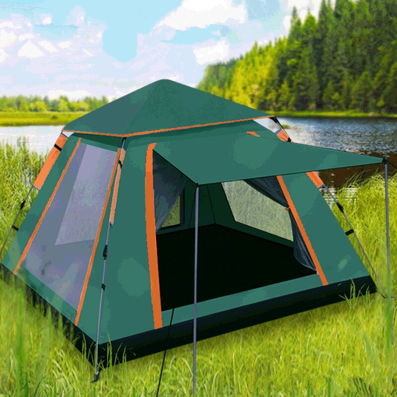 Tente de camping carrée en tissu Oxford pour 3-4 personnes, simple couche, repas en plein air familial, fournitures, nouveauté
