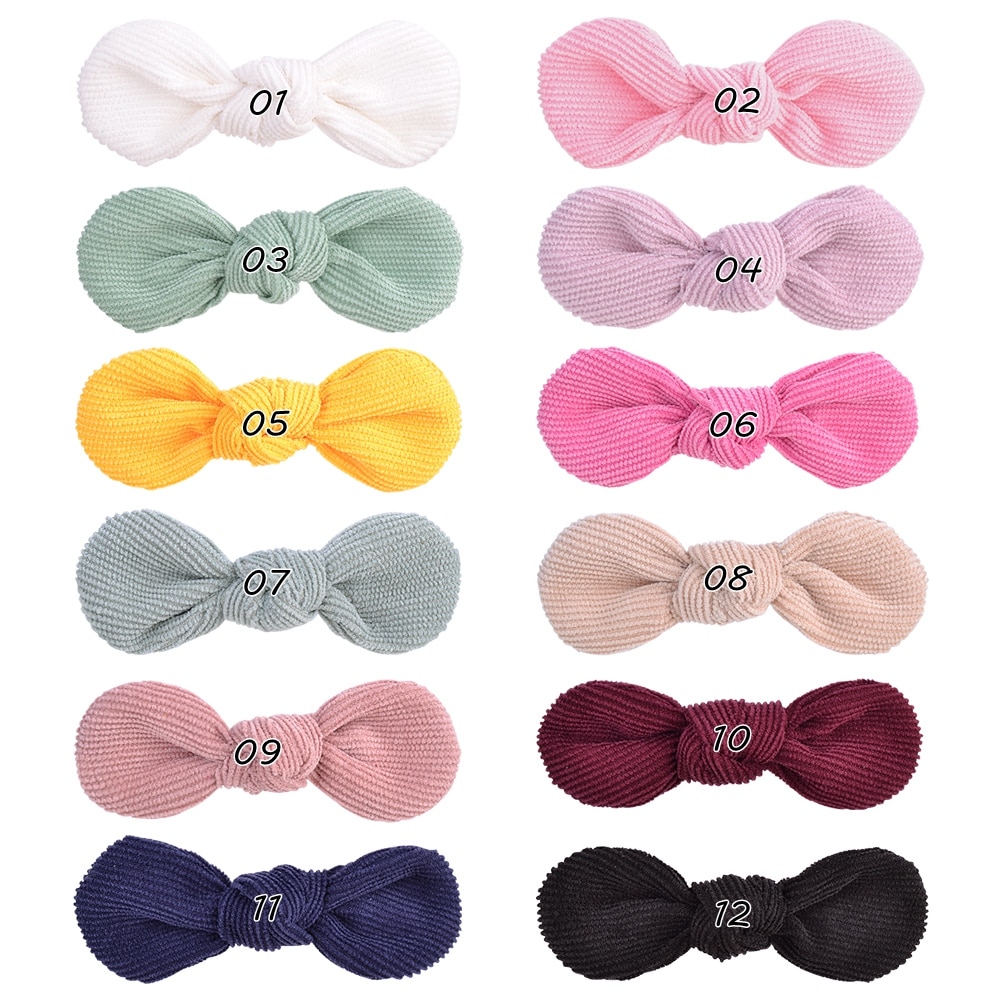 12 stk/lot søte sløyfer baby hårspenner prinsesse jenter kordfløyel håndkledd hårspenner for jenter hårnåler barn hårtilbehør