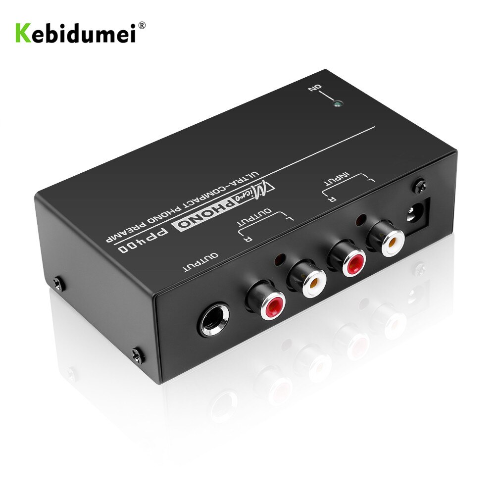 Kebidumei-Preamplificador de Phono ultracompacto, RCA, 1/4 pulgadas, compatible con Interfaces TRS, Preamplificador de Phono PP400