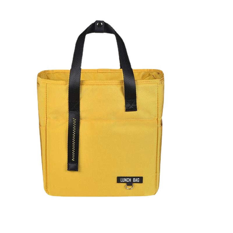 Insulated Bento Lunch Box Thermal Bag Large Capacity Food Zipper Storage Bags Container Cooler Travel Picnic Handbags: S / Yellow