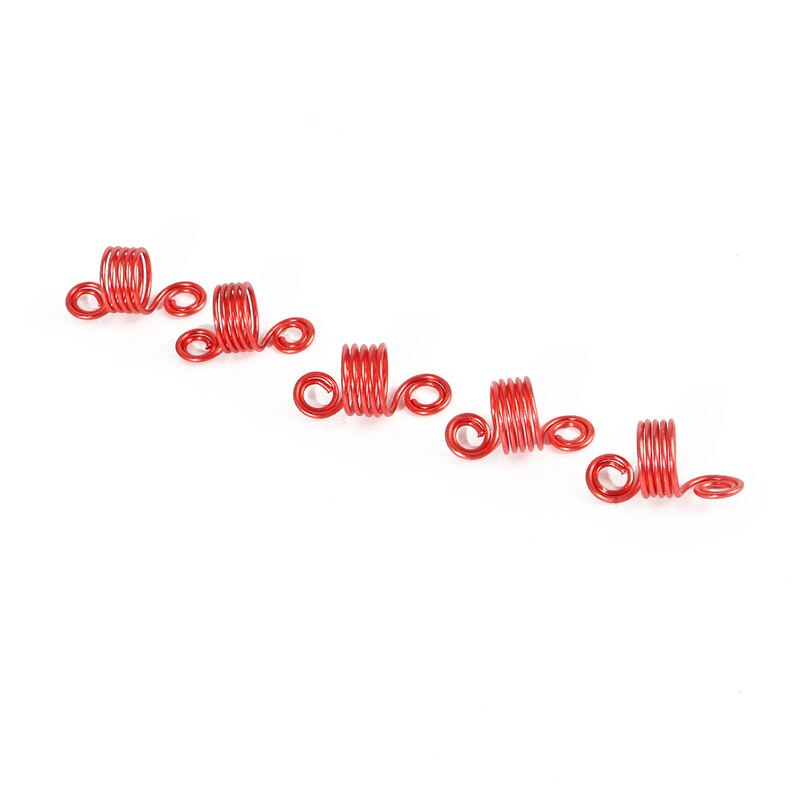 10Pcs Mix Kleur Haar Ringen 12x24mm Dreadlocks Haar Accessoires Kralen Verstelbare haar-ringen Voor Vrouwelijke goud Spiraal Haar Vlechten: Red