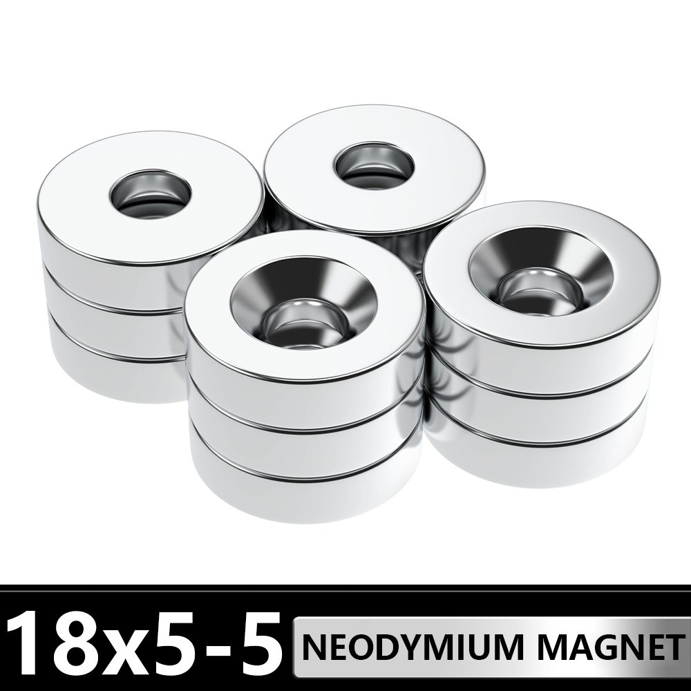 18x5-5mm Super Strong Round Magnet With hole Refrigerator Magnet for Fridge, DIY, Building, Scientific, and Office Magnets