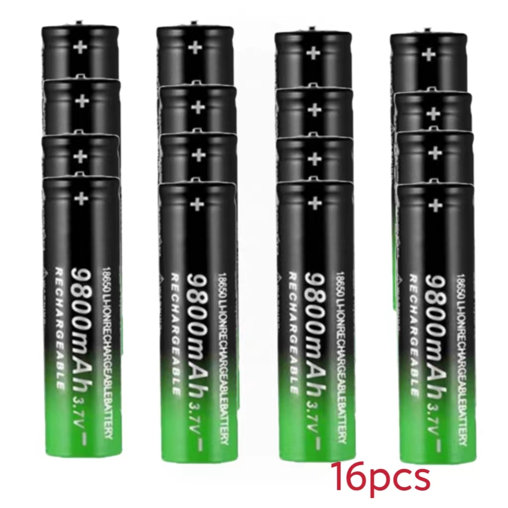 Originalt 18650 batteri 3.7v 9800 mah 18650 li- ion batteri oppladbart batteri til lommelykt: Grønn