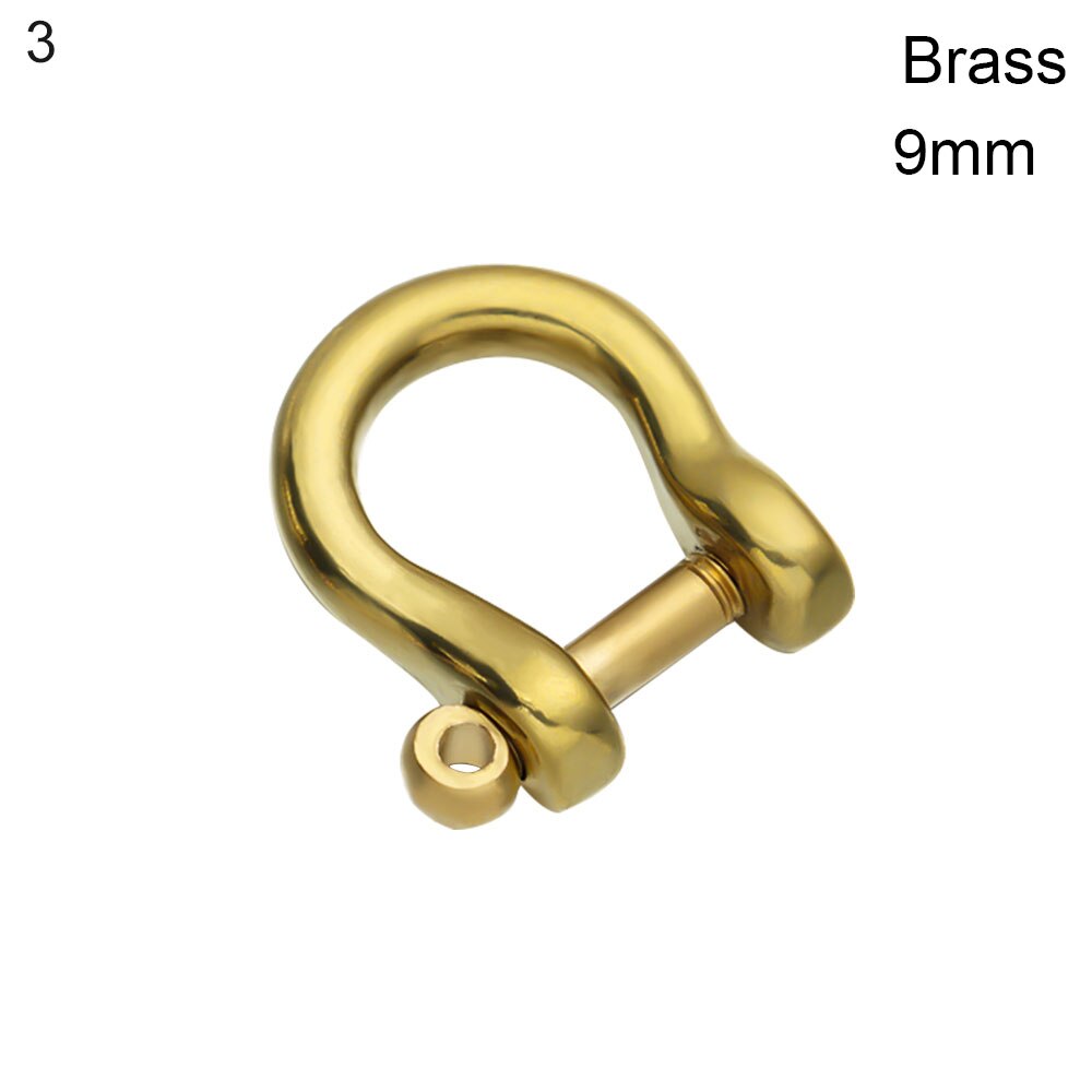 Stainless Steel Staples Carabiner Solid Brass Metal D Bow Shackle Fob Key Ring Keychain Hook Screw Joint Connector Buckle: B-3
