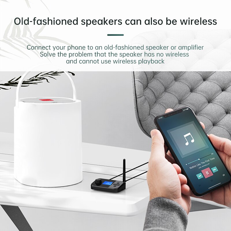 Bluetooth 5.0 sändare mottagare stereo aux 3.5mm jack rca optisk koaxial handsfree trådlös ljudadapter tv pc bil högtalare
