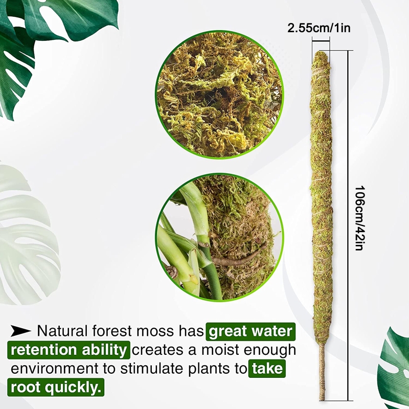 DIY Plant Shape Climbing Pole Moss Pole Coir Totem Pole Plants Support Holder for Home Garden Monstera and Potted Plants