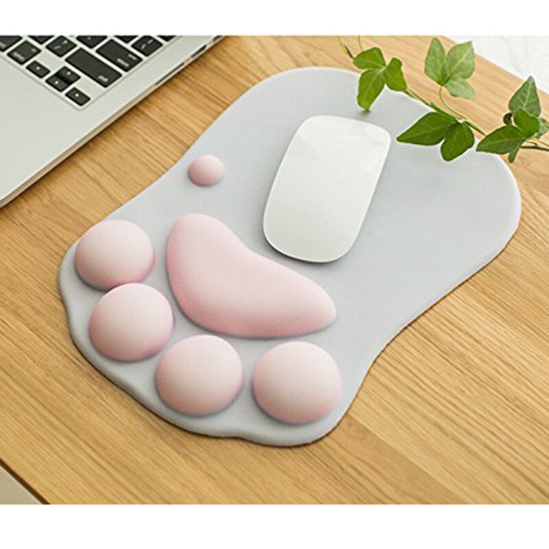 3D Cute Mouse Pad Anime Soft Cat Paw Mouse Pads Wrist Rest Support Comfort Silicon Memory Foam Gaming Mousepad Mat
