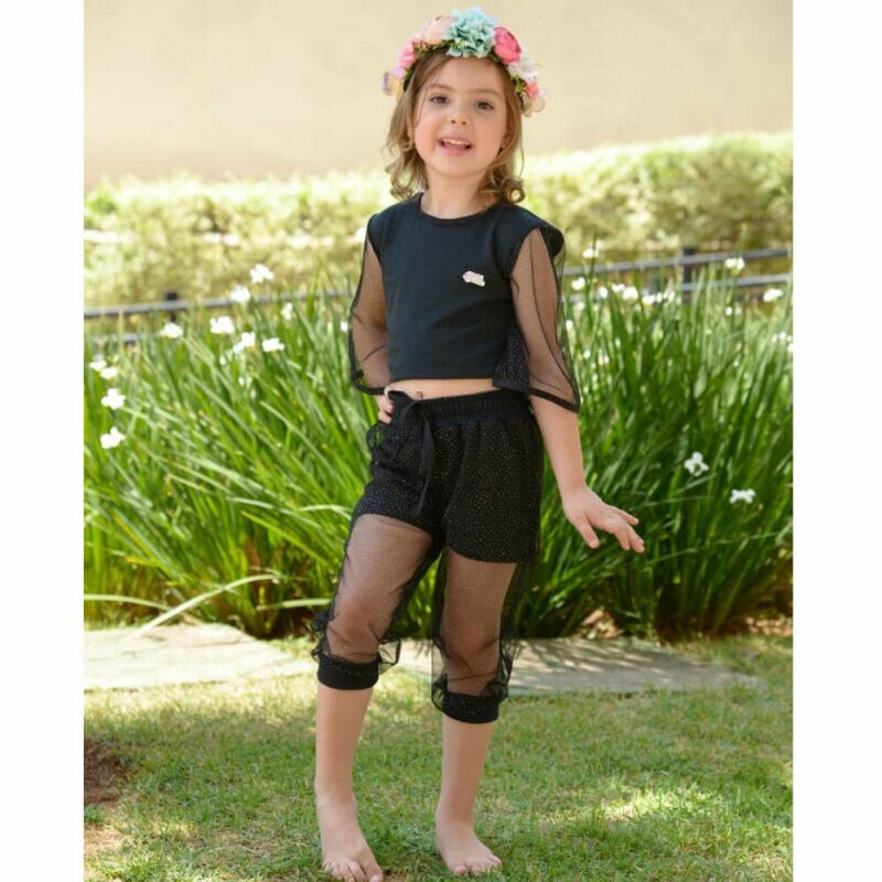 Toddler Baby Girl Kid Clothes Sets 1-5Y Lace Shining Short Sleeve Tops Pants Sets Formal Party Clothes