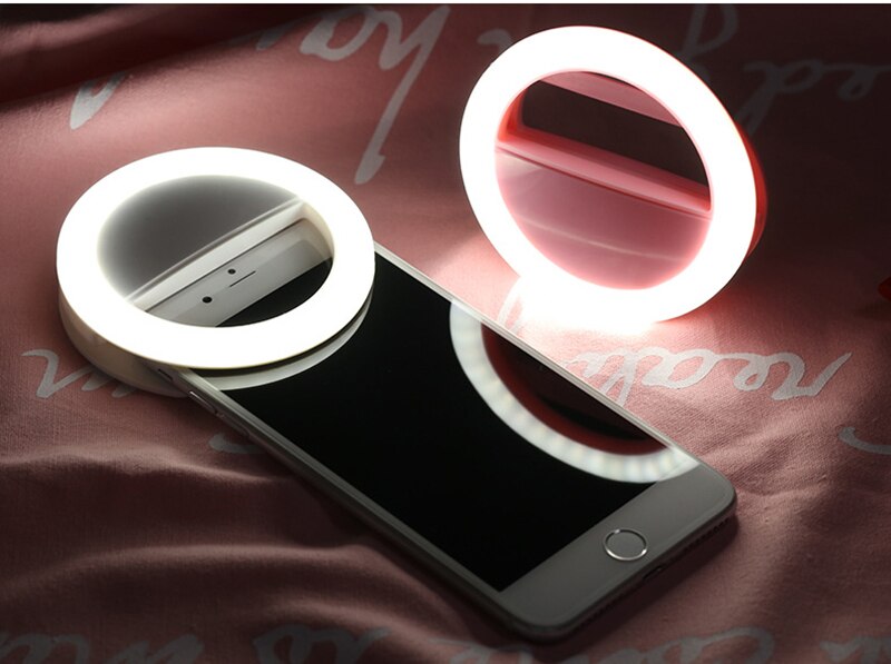 Mobile phone luminous self timer LED flash smart phone portable round lamp self timer